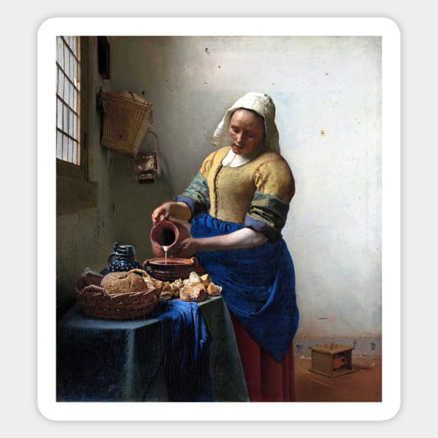 High Resolution Johannes Vermeer The Milkmaid 1658 Sticker by tiokvadrat